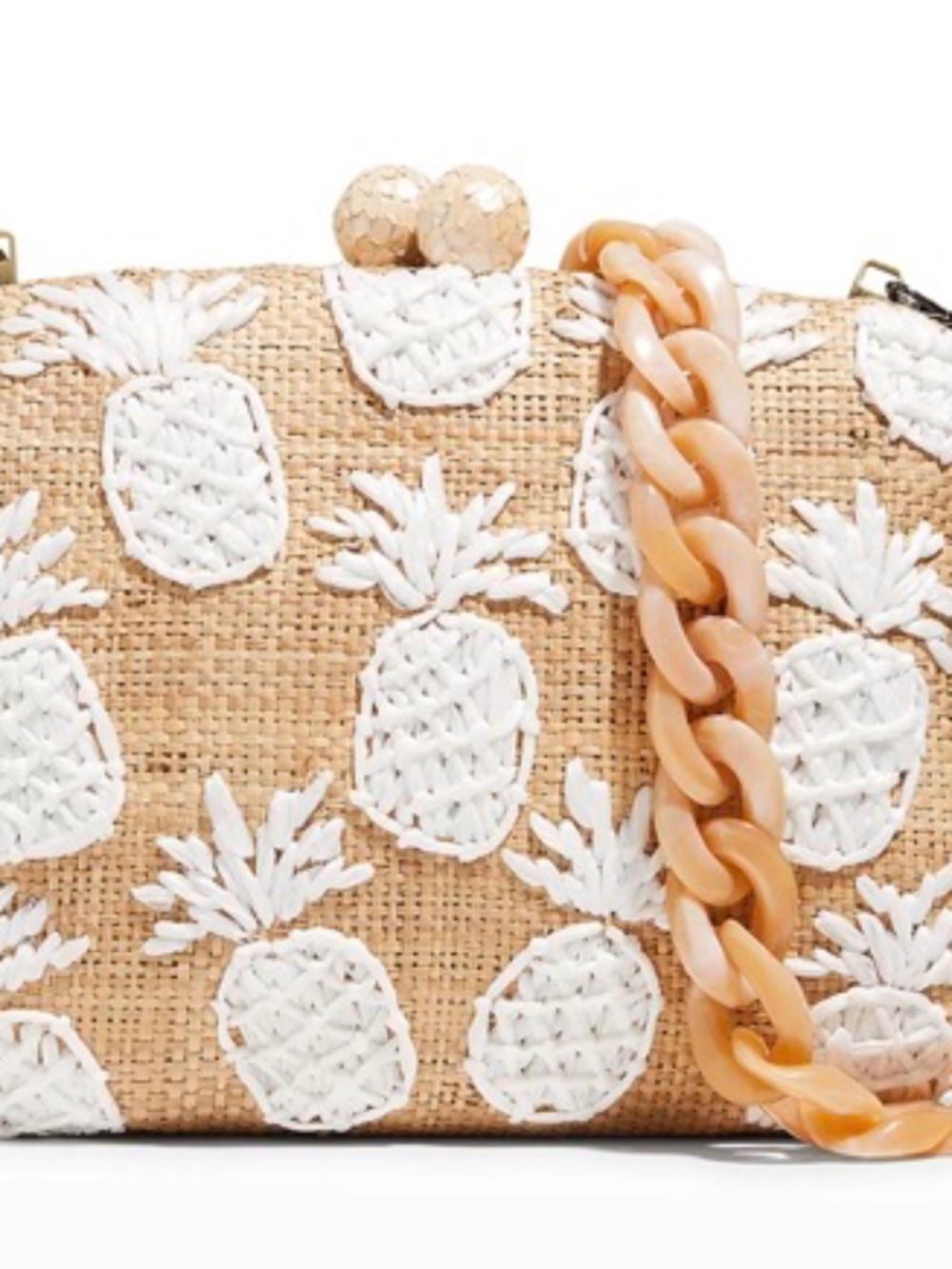 Serpui Blair Pineapple straw Clutch